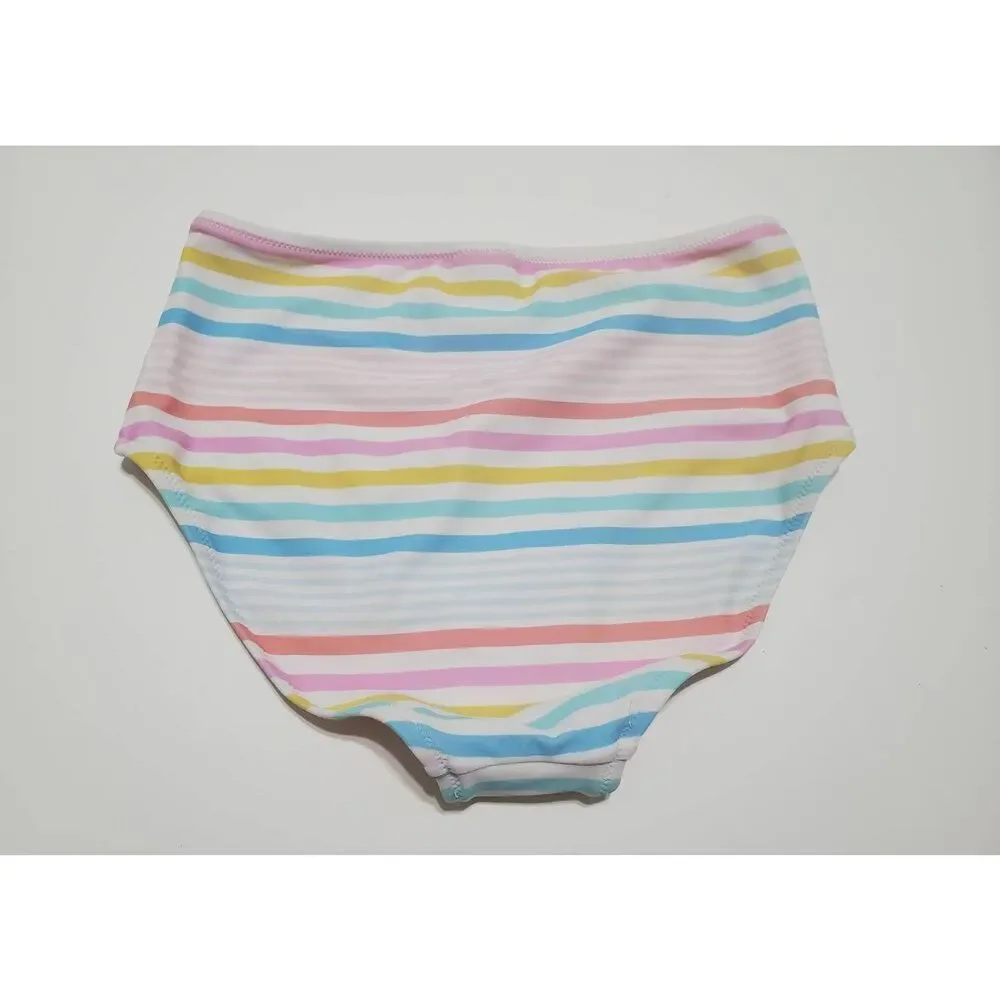 Crewcuts Girls Pastel Rainbow Striped UPF 50 Bikini Bottom NWOT Size 12